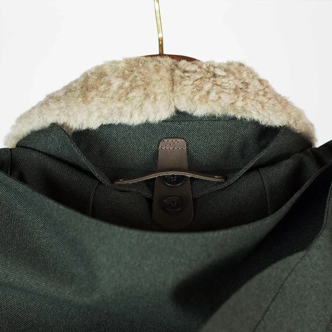 "Bumfreezer" jacket in Army Green hopsack fabric