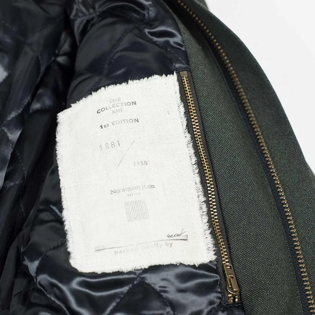 "Bumfreezer" jacket in Army Green hopsack fabric