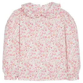 Ruffled Peter Pan Blouse - Pemberley Floral