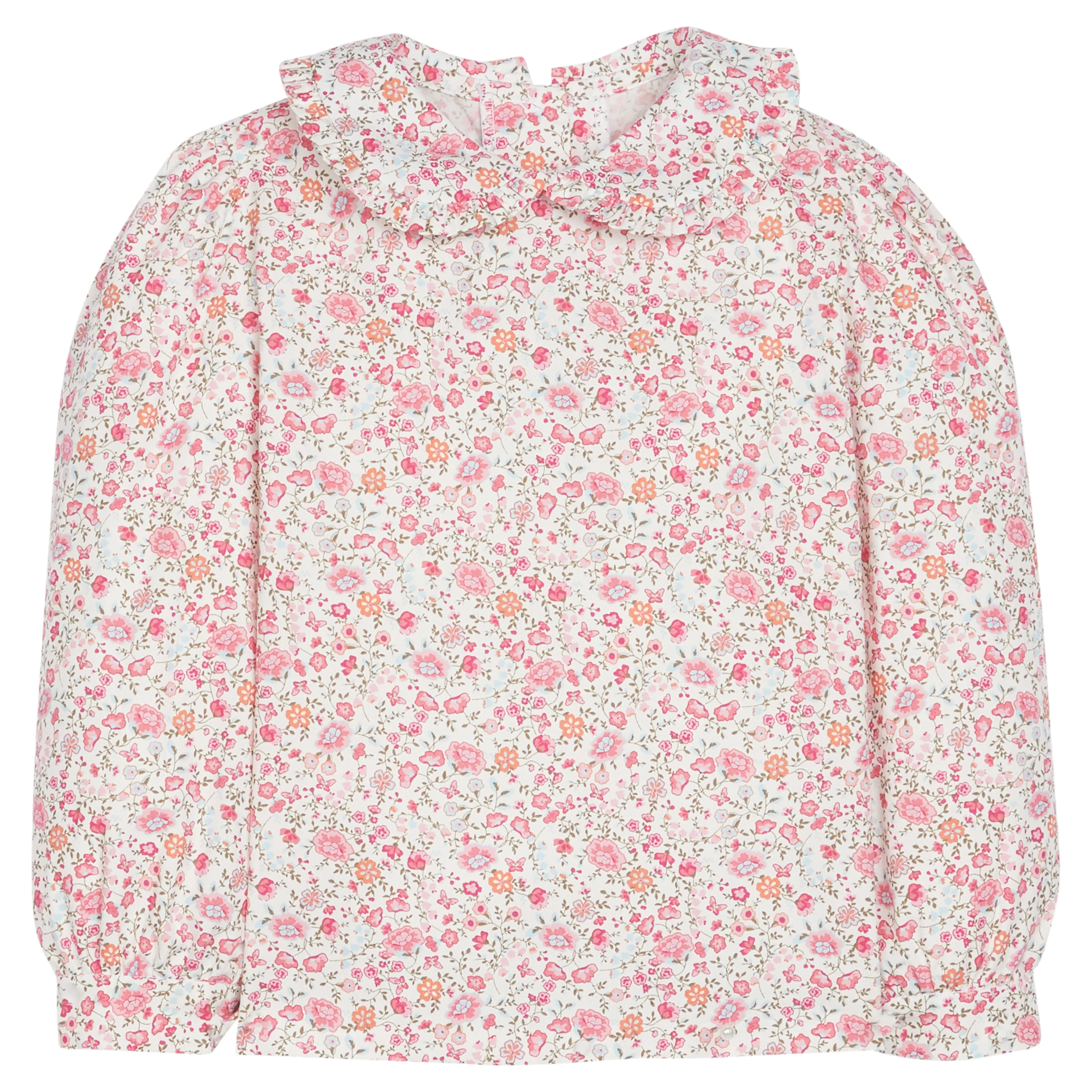 Ruffled Peter Pan Blouse - Pemberley Floral
