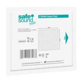 Safe & Sound Sterile Gauze Pads 10cm x 10cm Pack of 3