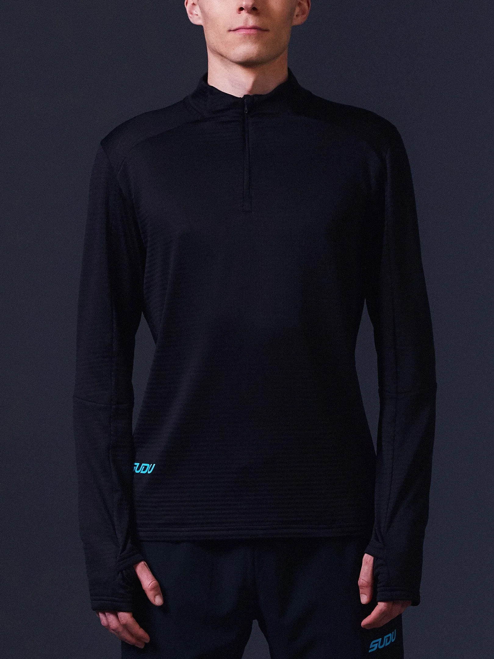 SRZ 01 Run Zip Mid-Layer - Black/Light Blue