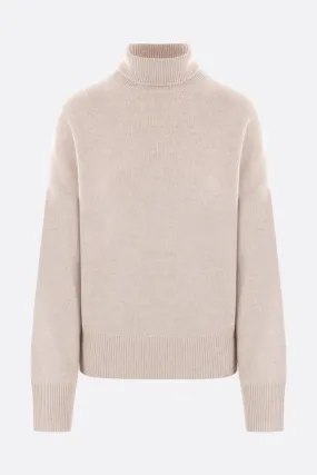 Suede cashmere turtleneck