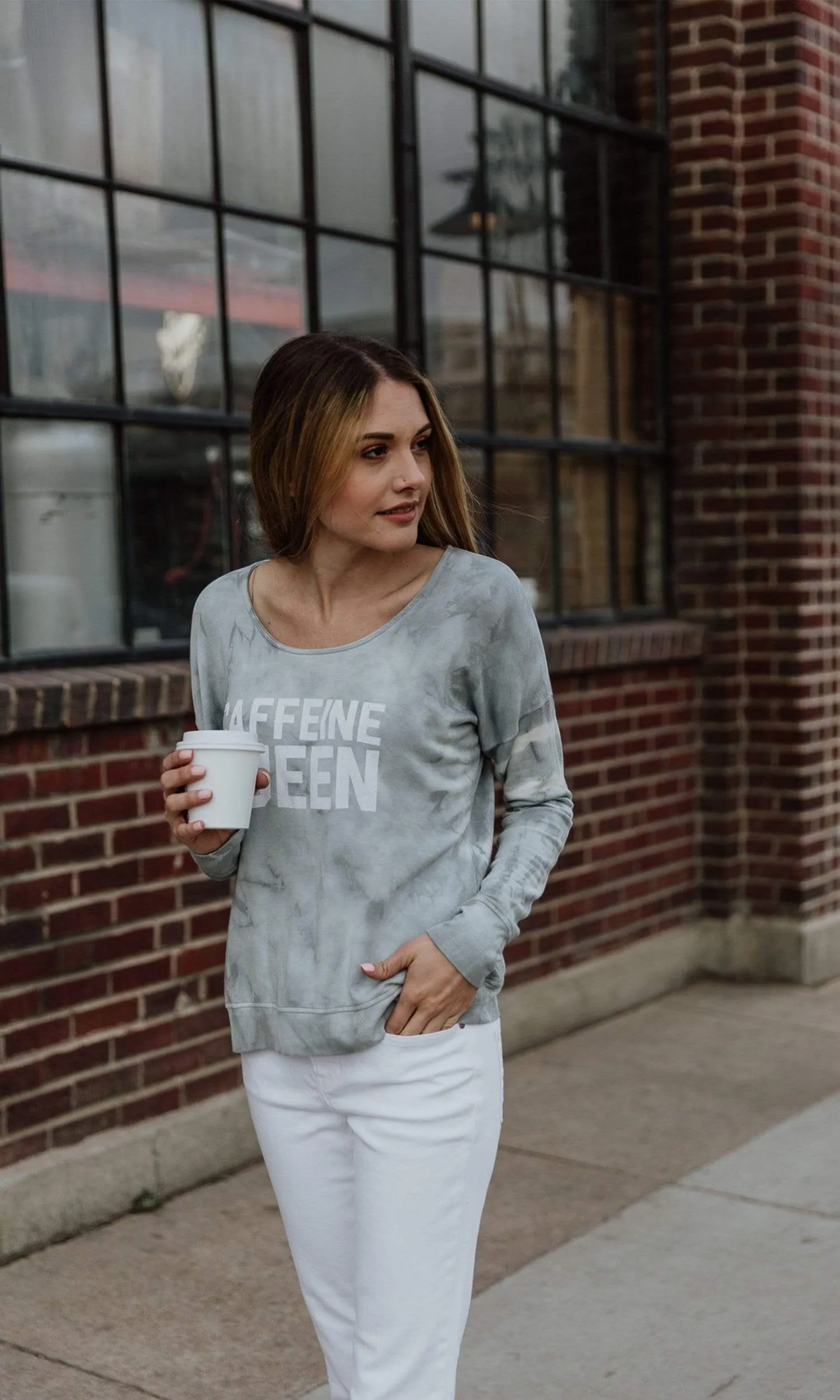 Sundown by River   Sky Caffeine Queen Sweatshirt