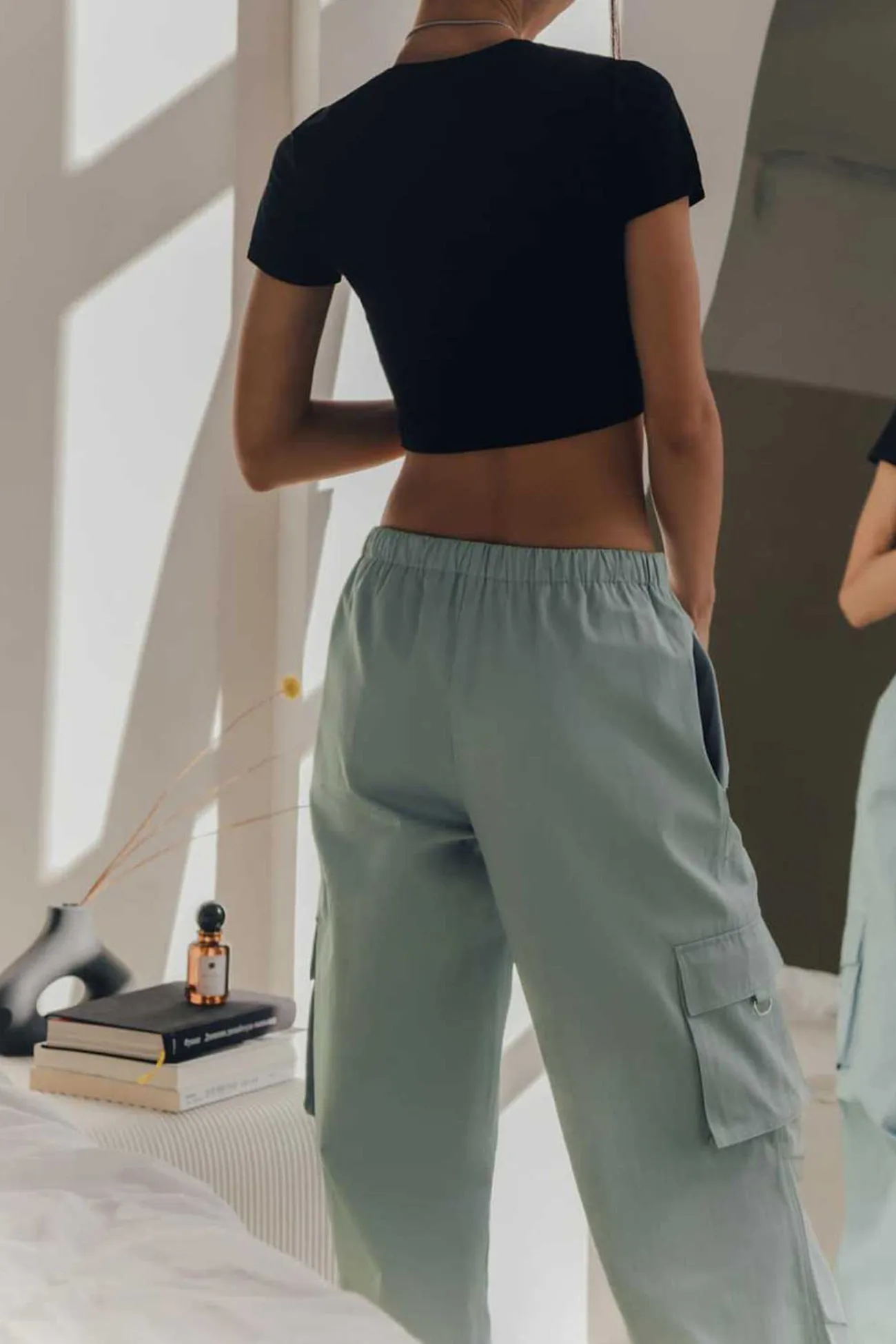 TastyHottie - Solid Drawstring Large Pocket Cargo Pants
