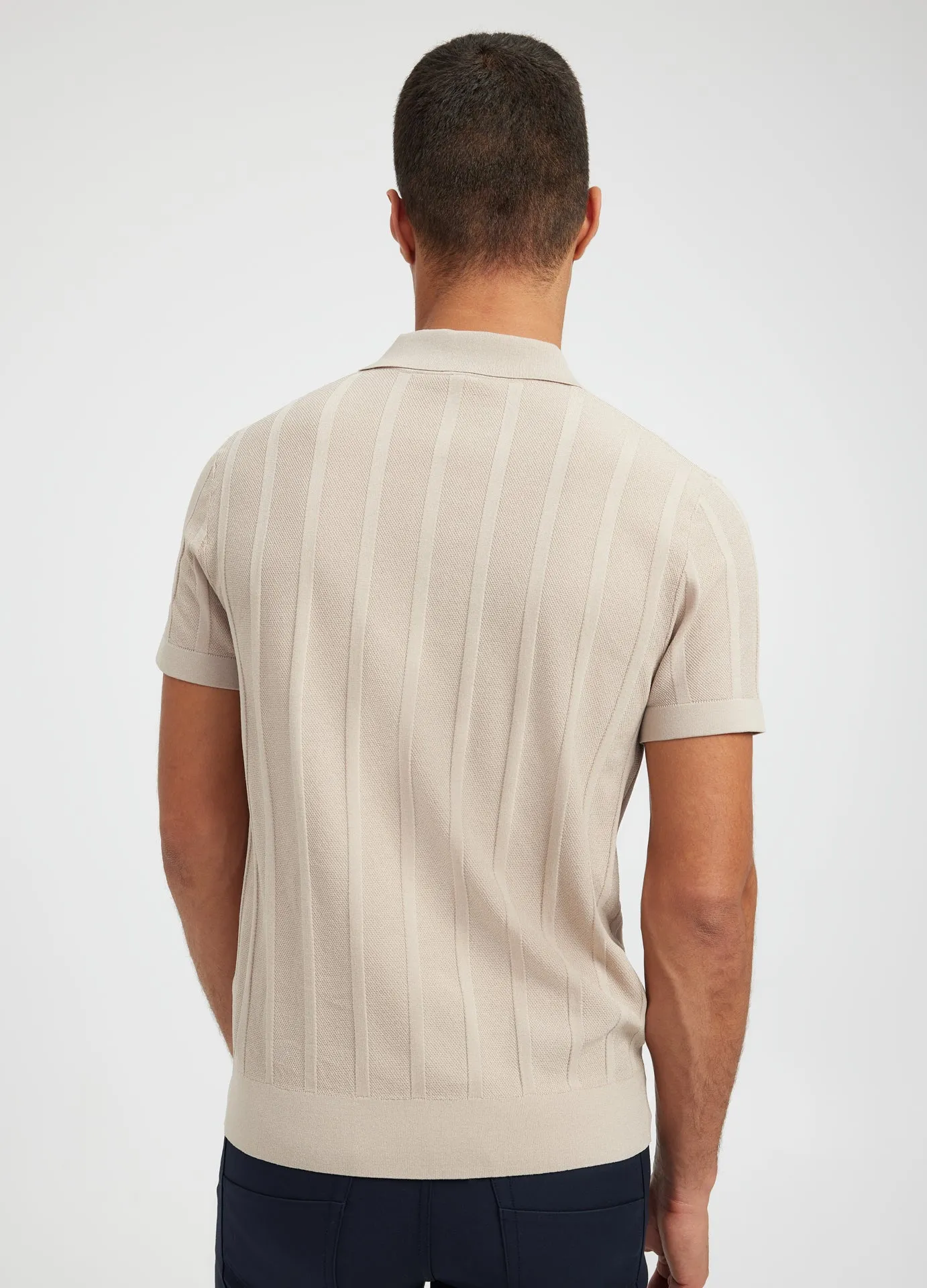 Textured Tech Knit Polo Sand
