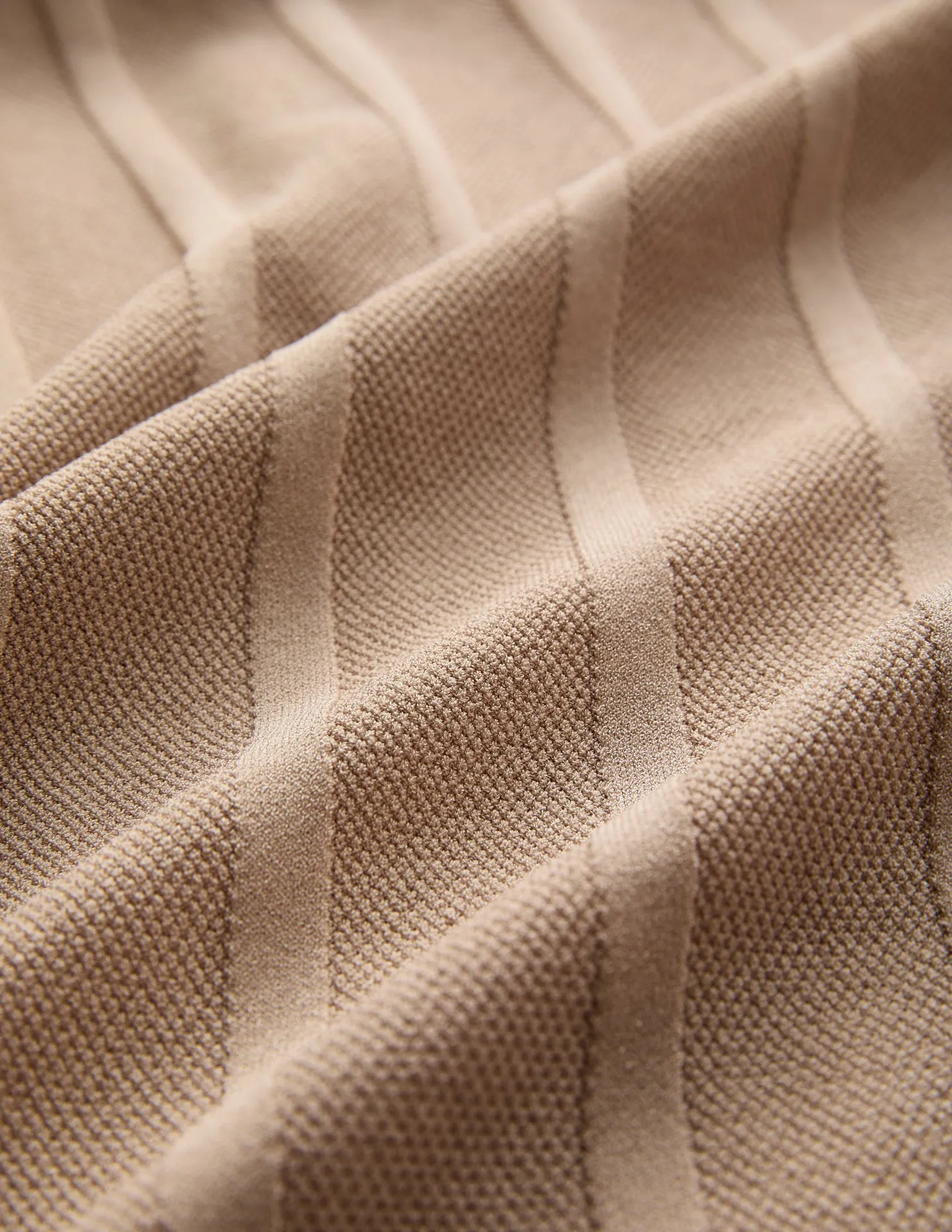 Textured Tech Knit Polo Sand