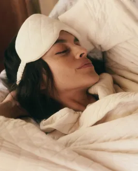 The Quilted Sleep Mask. -- Washed White