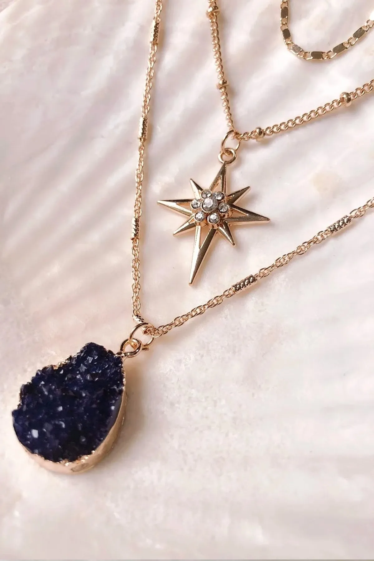 Three Layer Quartz Necklace