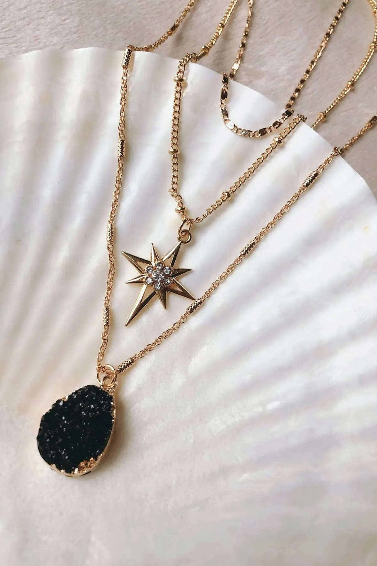 Three Layer Quartz Necklace