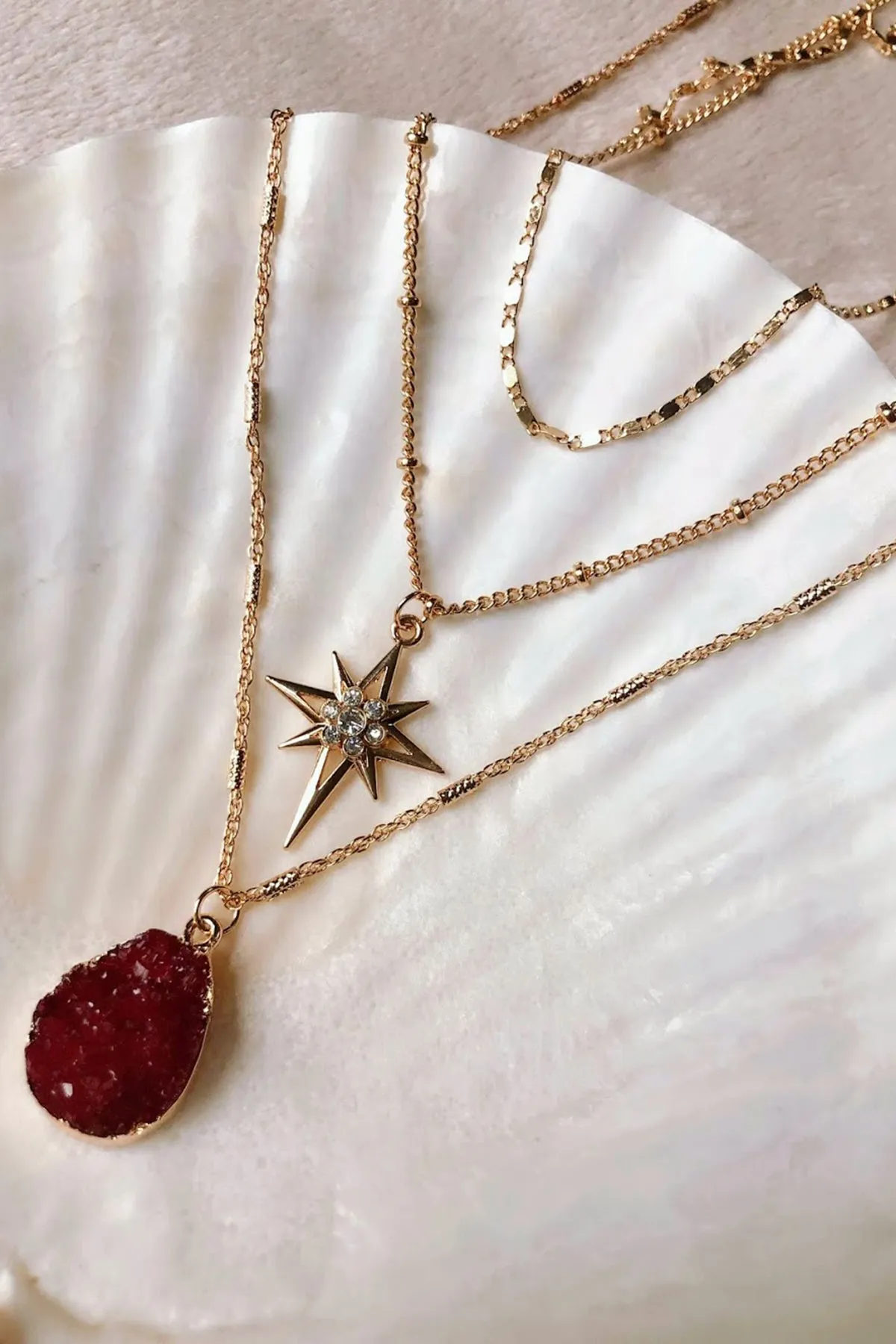 Three Layer Quartz Necklace