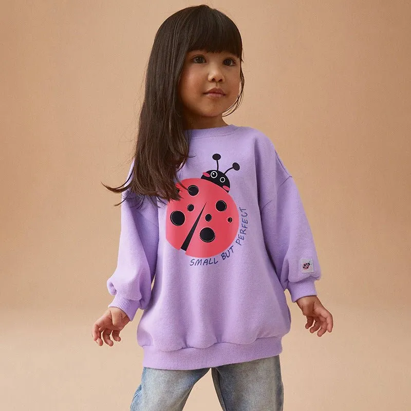 Toddler/Kid Girl's Cartoon Ladybug Print Design Sweatshirt