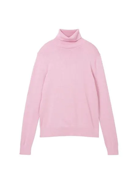 Tom Tailor Knit Basic Turtleneck Sweater in Sky Captain Blue, Powder Rose or Whisper White
