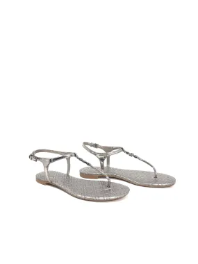 Tory Burch Marion Quilted Sandal Dressy Mirror Metallic