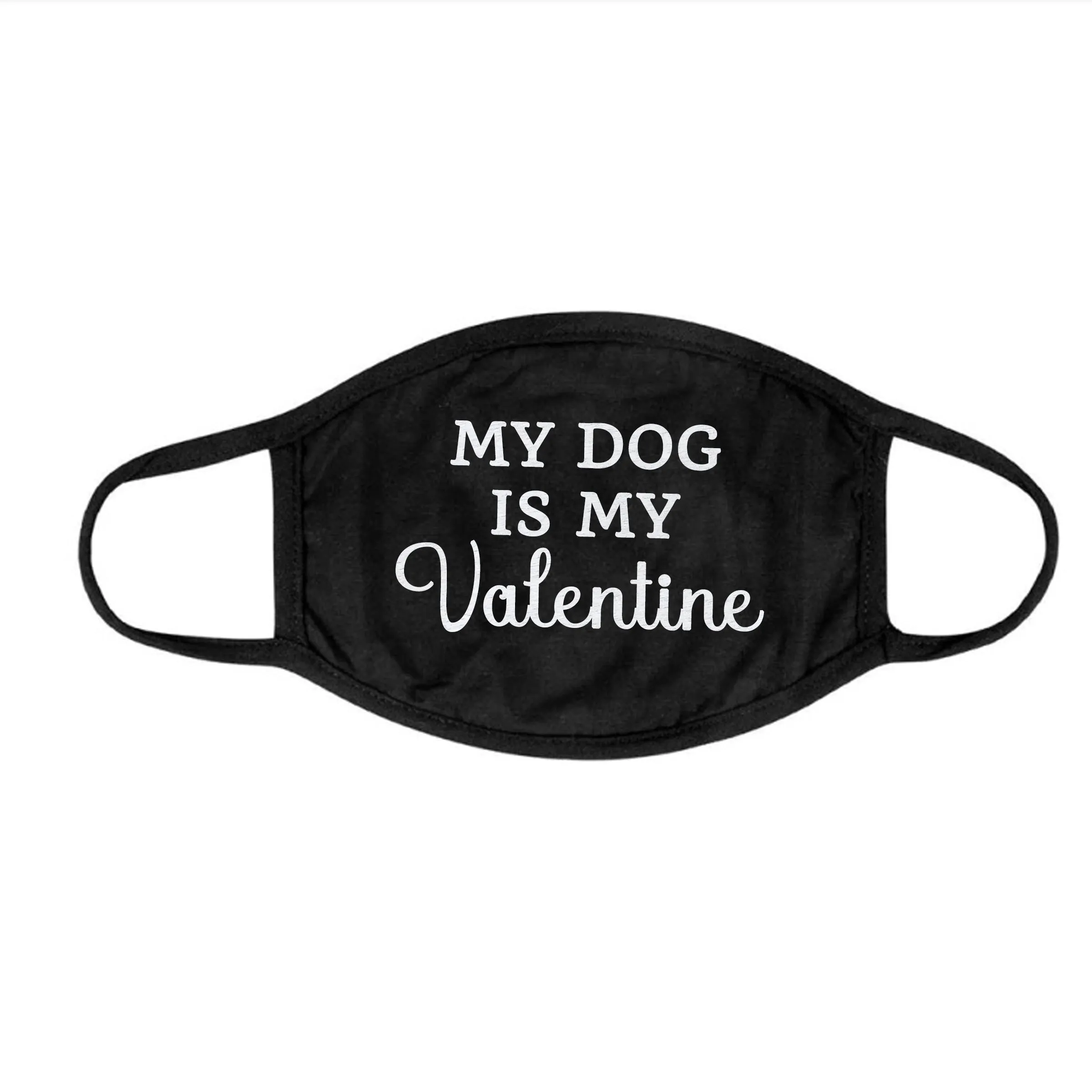 Two Layer Cotton Glitter My Dog is My Valentine Face Mask