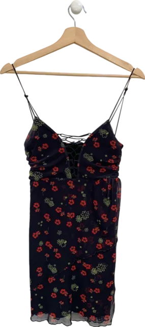 Urban Outfitters Black Floral Slip Dress UK S