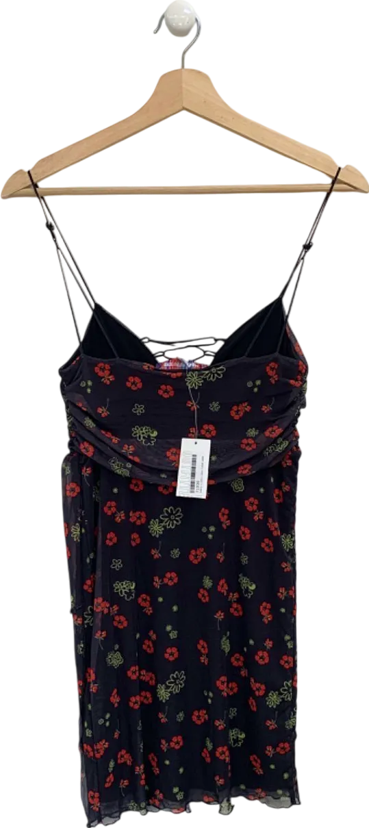 Urban Outfitters Black Floral Slip Dress UK S