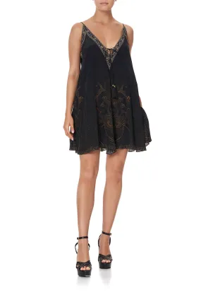 V NECK DRESS WITH NECKBANDS COBRA KING