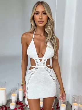 Veronica Halter Backless Mini Dress