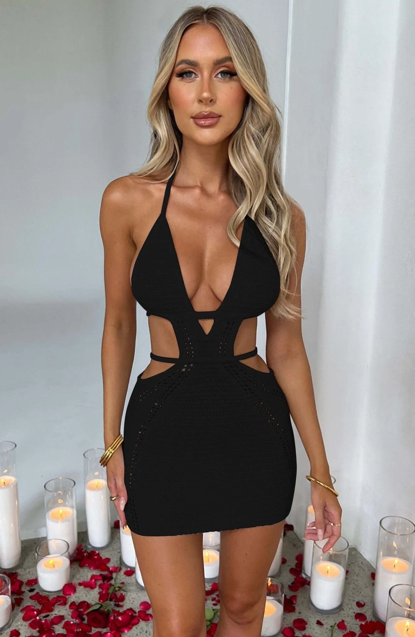 Veronica Halter Backless Mini Dress