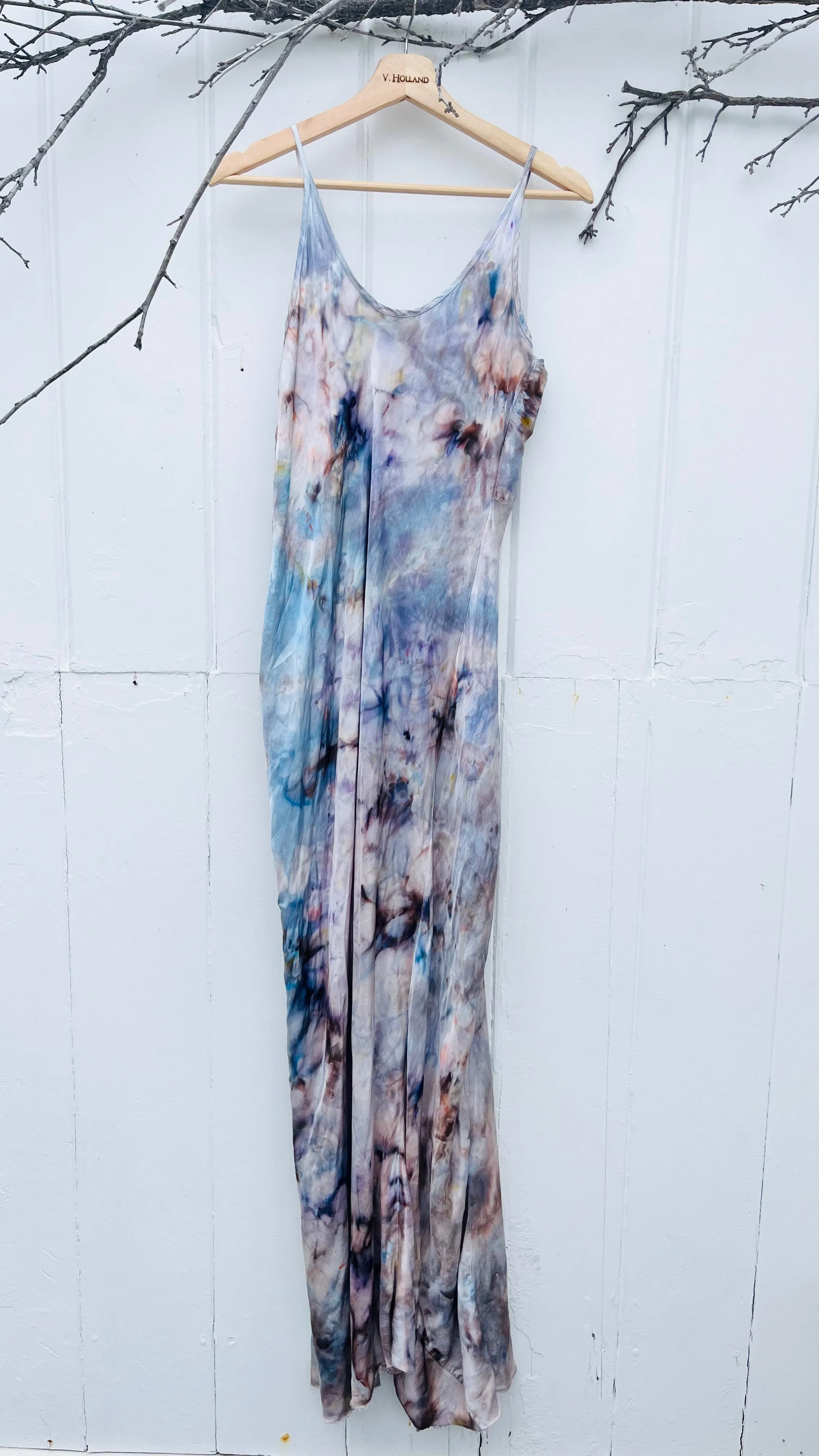VH-1489 Ice Dyed Maxi Bias Slip Dress