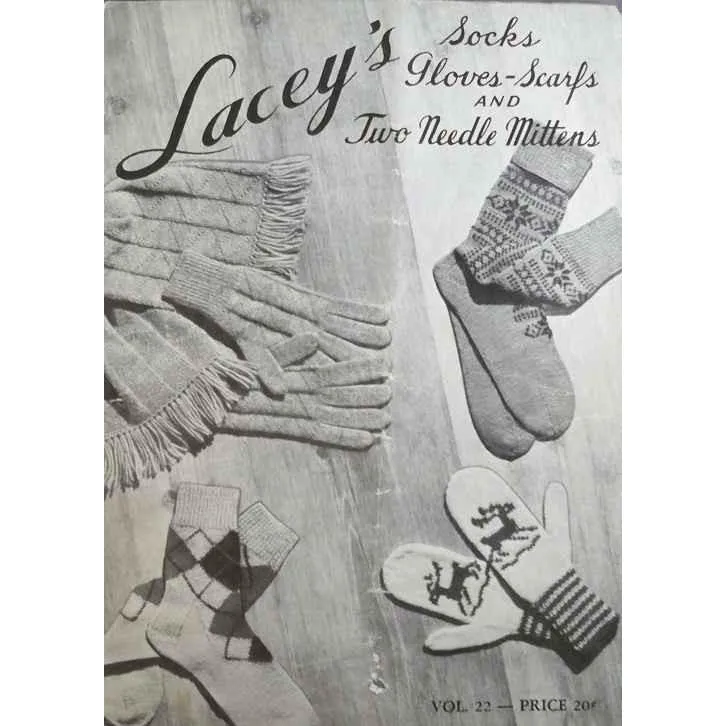 Vintage Knitting Pattern Book Laceys Socks/Mittens 1949 Reindeer Snowflakes