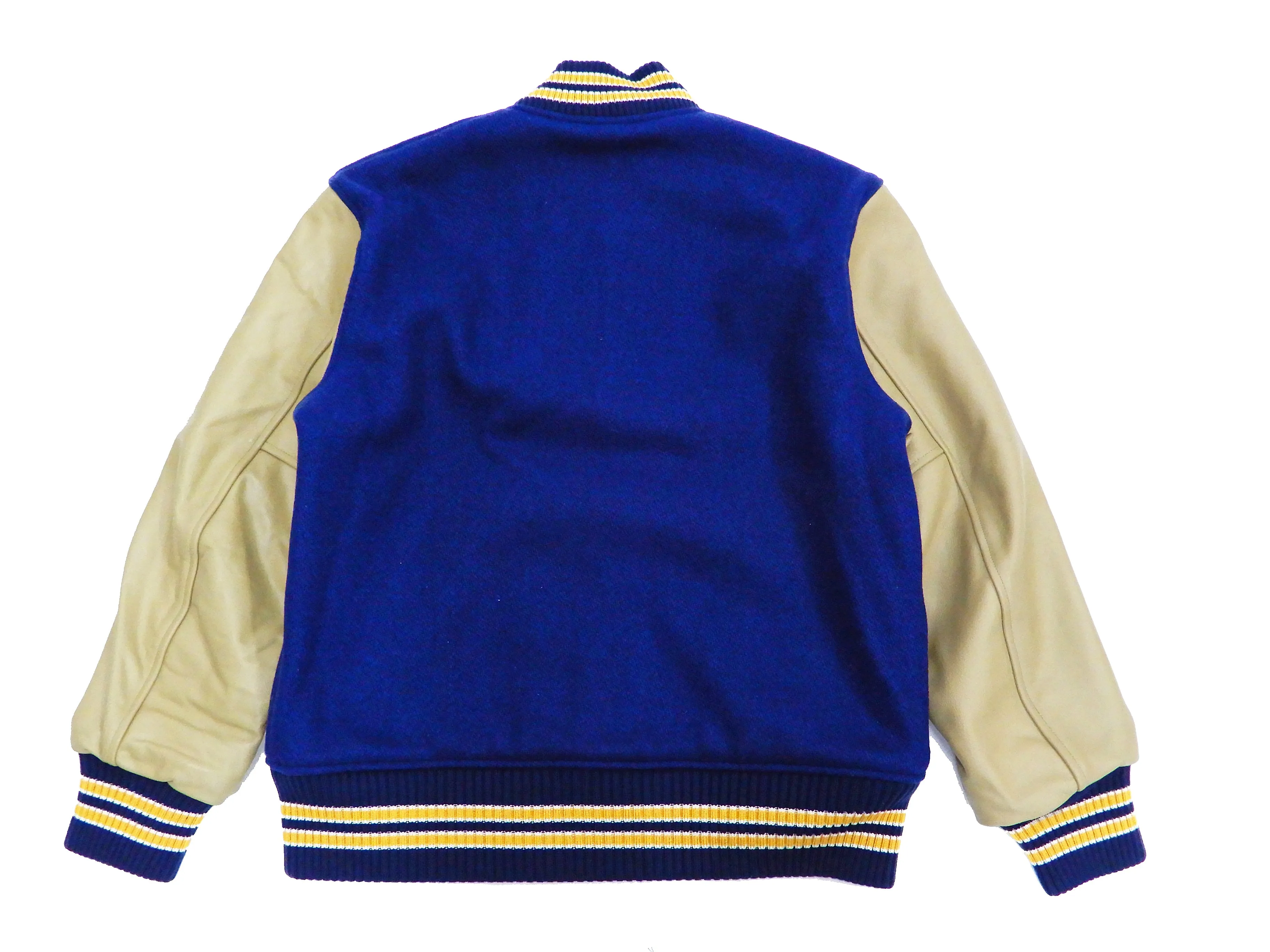 Whitesville Plain Varsity Jacket Men's Letterman Jacket Melton Leather Award Jacket WV14904 C/#126 Royal Blue x Cream