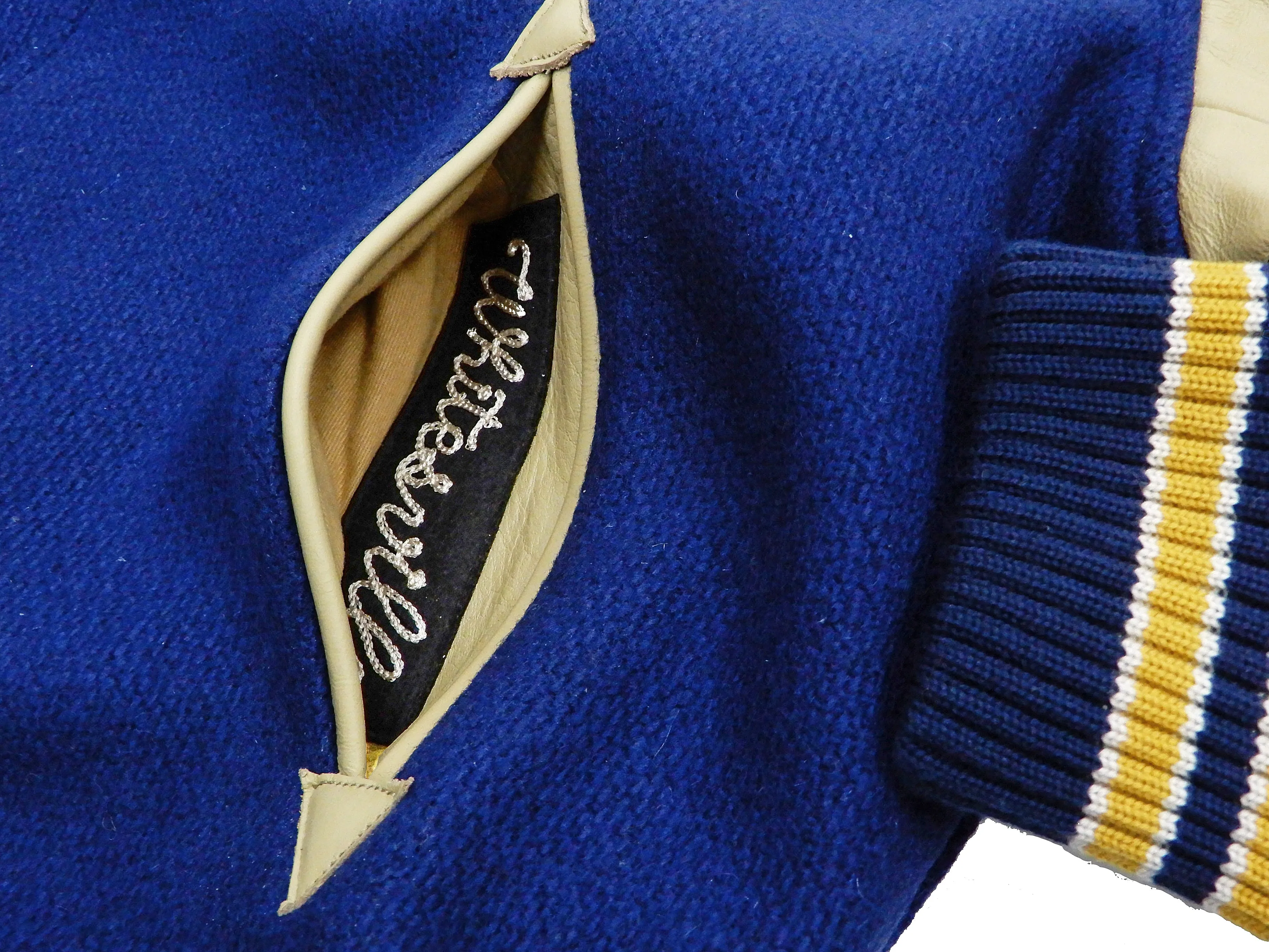 Whitesville Plain Varsity Jacket Men's Letterman Jacket Melton Leather Award Jacket WV14904 C/#126 Royal Blue x Cream