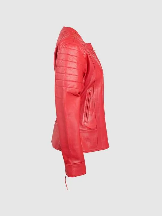 Women's Quilted Collarless Jacket