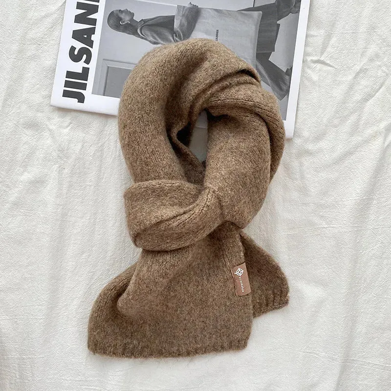 Women's Sweet Version Fleece Solid Scarf Autumn And Winter