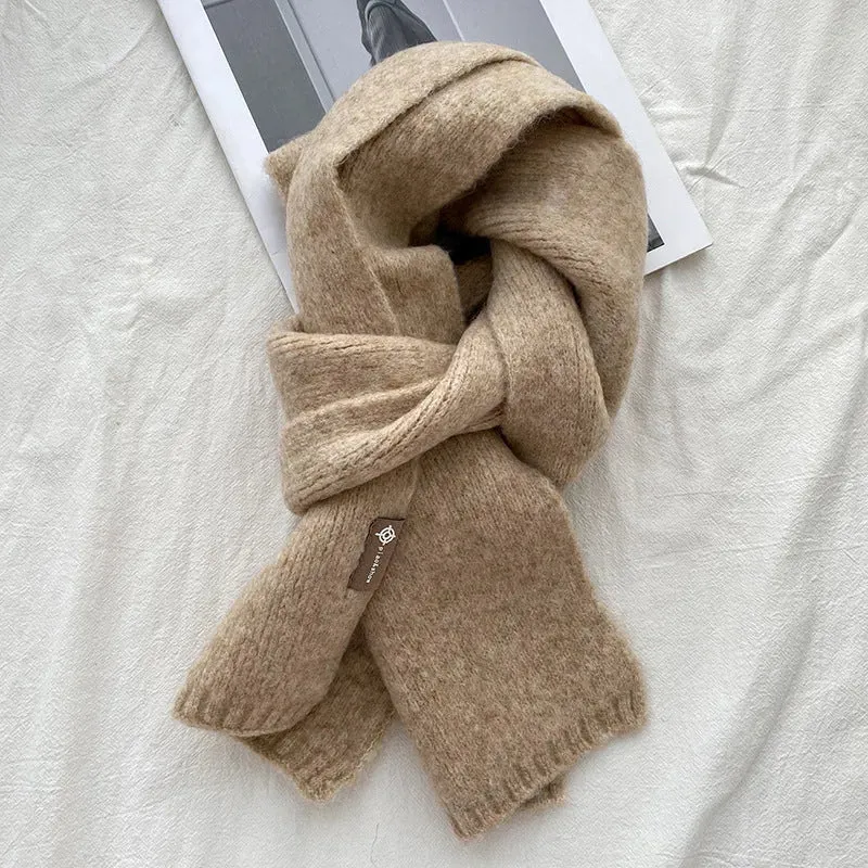 Women's Sweet Version Fleece Solid Scarf Autumn And Winter