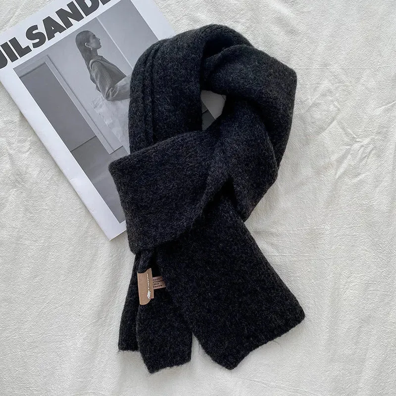 Women's Sweet Version Fleece Solid Scarf Autumn And Winter