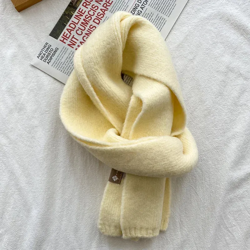 Women's Sweet Version Fleece Solid Scarf Autumn And Winter