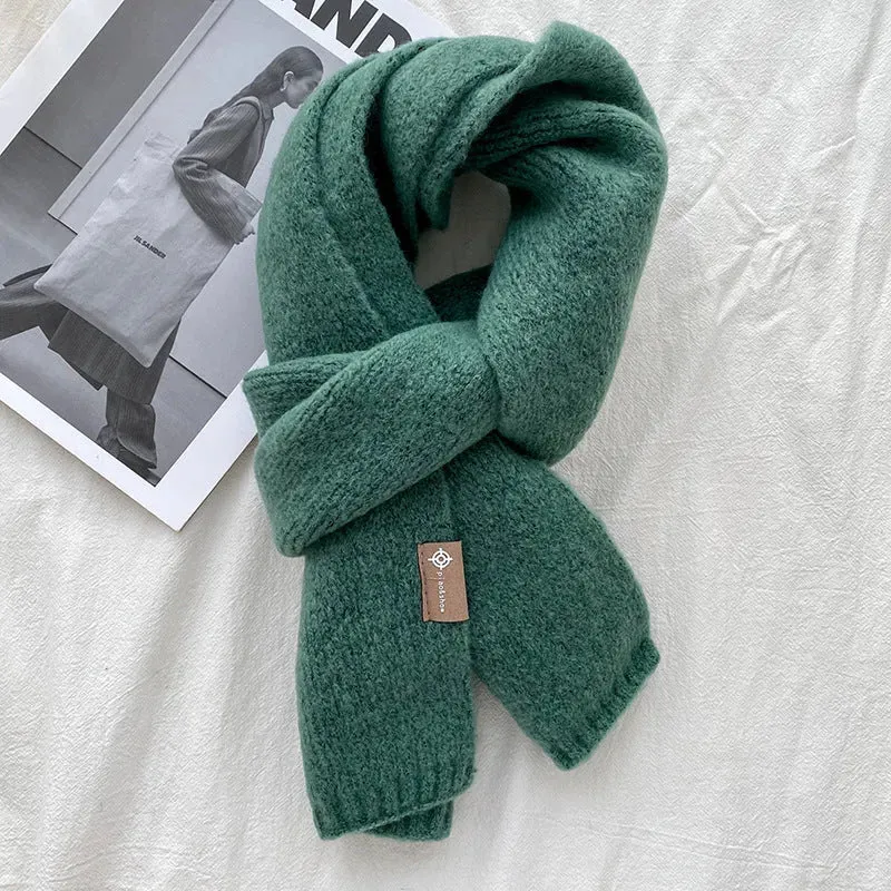 Women's Sweet Version Fleece Solid Scarf Autumn And Winter